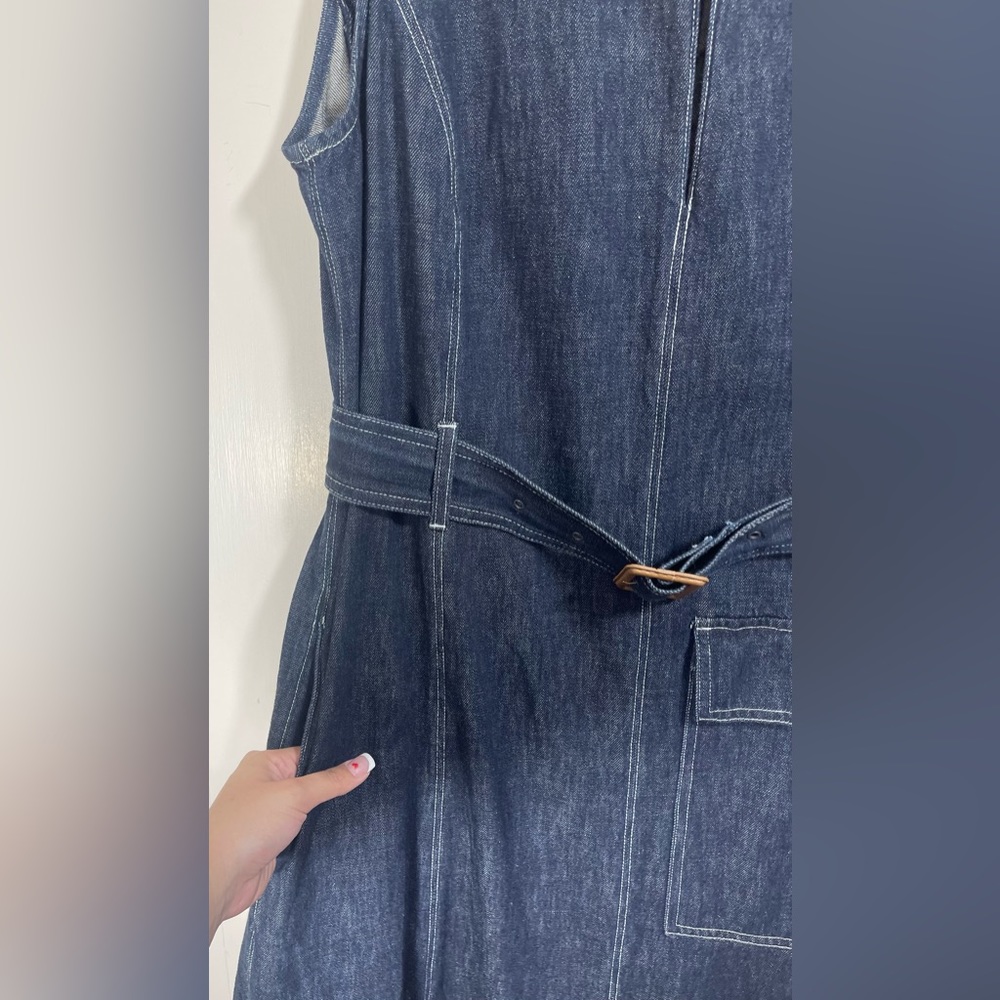 Polo Ralph Lauren Denim Fit and Flare Dress in Dark Indigo Women’s Size 12 - Picture 9 of 15